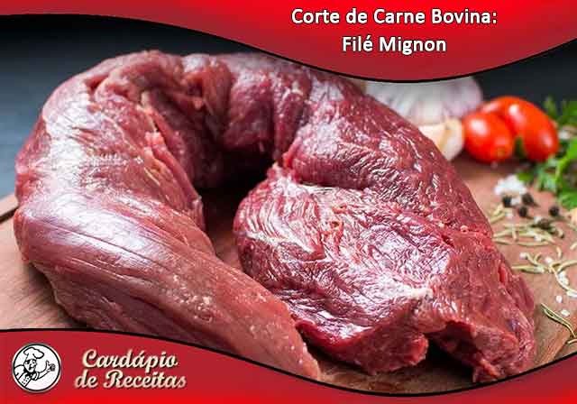 Corte de Carne Bovina: Filé Mignon.